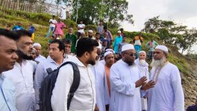 কানাইঘাটে সুরমা নদীর বিভিন্ন ভাঙ্গনকবলিত এলাকা পরিদর্শনে আবুল হাসান এমপি